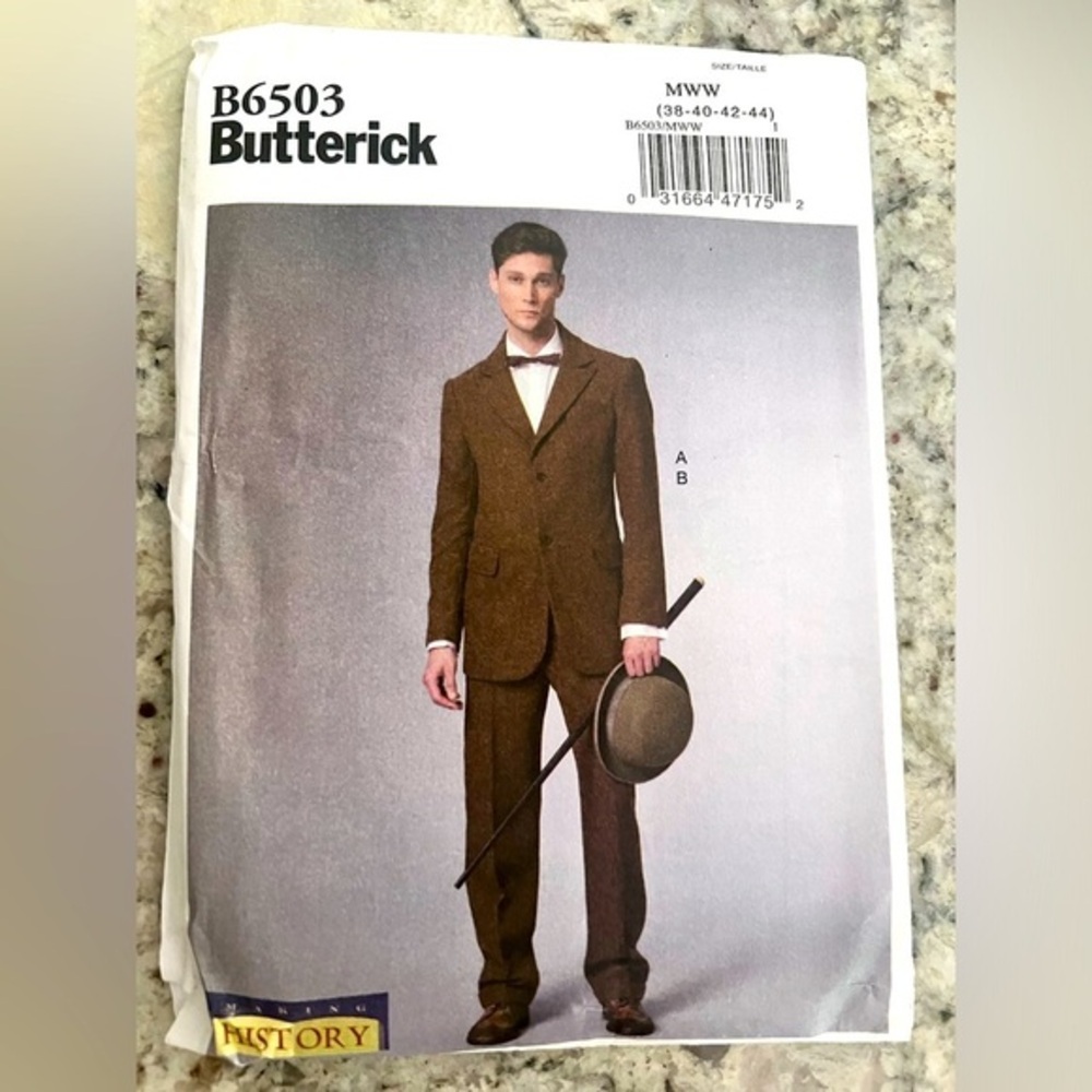 Butterick men’s costume B 6503 size 38-44 new uncut